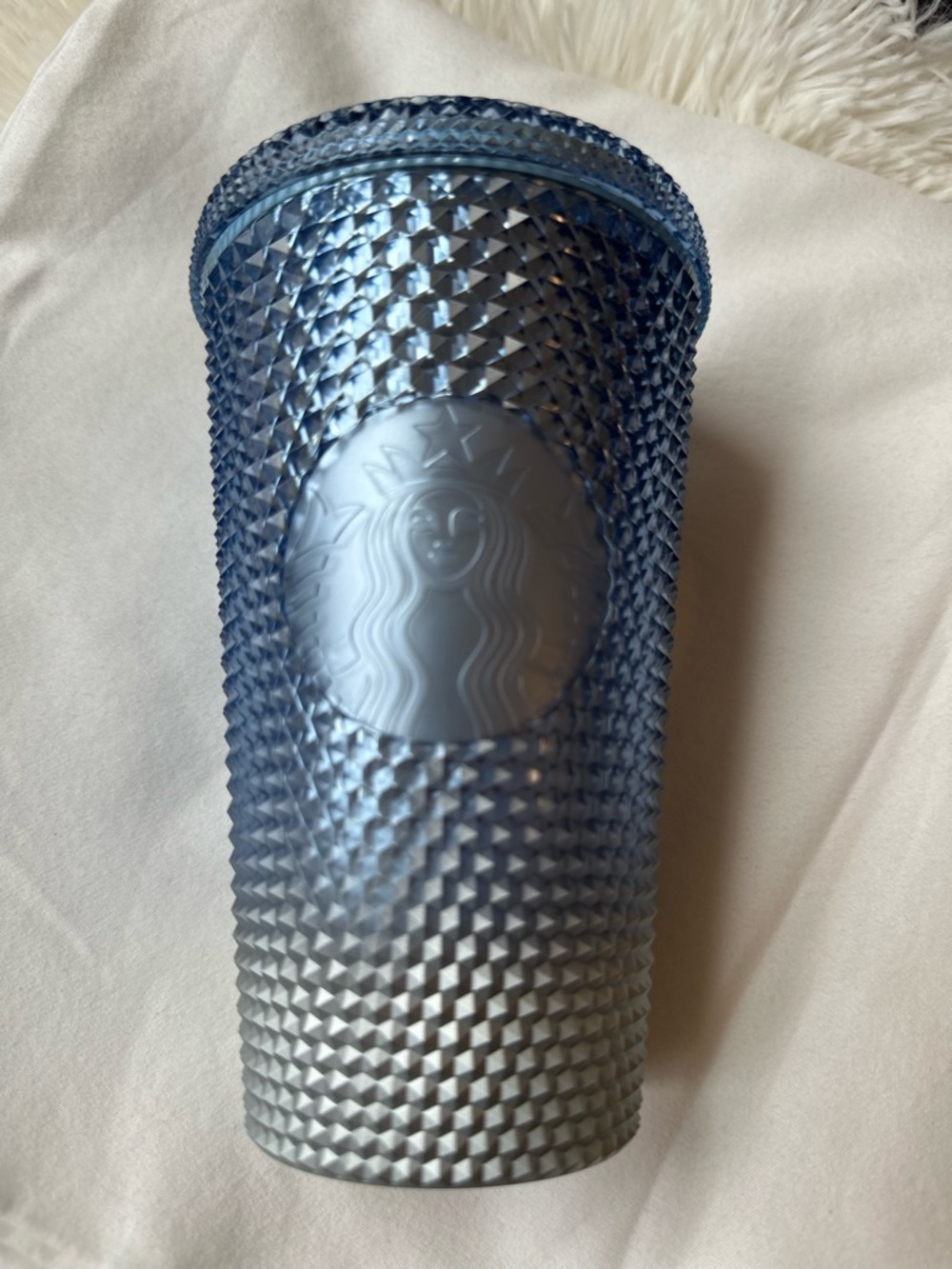 Starbucks 2023 Holiday Blue Silver Ombre Icicle Studded Bling Grande Tumbler